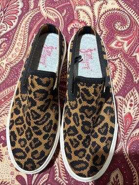 Jellypop Girls Leopard Print Slip-On Sneakers - Brown/Black